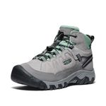 KEEN Unisex-Child Targhee 4 Mid Height Durable Comfortable Waterproof Hiking Boots, Alloy/Granite Green, 6