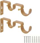 Nancy Heavy Duty Double Curtain Rod Bracket, Gold, 2-Pack