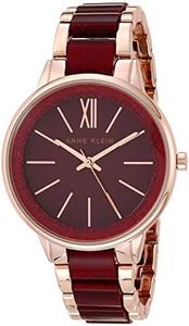 Anne Klein Women's Resin Bracelet Watch, Burgundy/Gold, Japanese