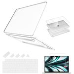 Verilux® Transparent Laptop Case for M3 M2 MacBook Air 13.6 inch Case 2022 2023 2024 A3113 M3 A2681 M2 Chip, with Screen Protector, TPU Keyboard Protector, Set of Dust Plugs