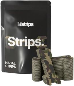 HiStrips High Performance Nasal Strips | Easier Breathing, Less Snoring | Designed for Athletes with Sweat-Proof Adhesive Matrix & Reinforced Lift Band (Camo, 30 Count)