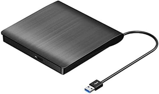 ROOFULL External CD DVD Drive USB 3.0 Portable DVD & CD-ROM +/-RW Player Burner Reader Writer Rewriter Adapter Optical Disc Drive for Laptop PC Windows 11/10/8/7 Mac Linux Desktop Computer