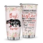 Jekeno Sister Gifts From Sisters, Coffee Tumbler Mug Gift for Birthday Christmas Valentines Best Friend - 20oz Stainless Steel Slider Lid Insulated Car Home Office Funny Travel Cup