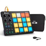 Synido TempoPAD USB MIDI Pad Controller with 16 RGB Beat Pad, Ultra-portable Mini Beat Maker Machine, Pad Controller with Backlit Drum Pad, Midi Pad for Beginner Music Production, Black