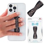 LOVEHANDLE Universal Phone Grip for Smartphones & Mini Tablets - Phone Holder for Hand - Wireless Charging Compatible - Made in The USA - Leopard