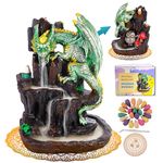 Zvaiuk Dragon Waterfall Incense Burner, Backflow Incense Holder with100Backflow Incense Cones + 50 Incense ，Mat，Tweezers, Aromatherapy Yoga Deco