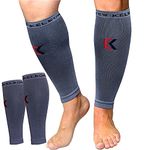 (2 Pair) Calves Kelson Calf Compression Sleeves Ideal for Shin Splints, Running, Sports for Men/Women - Shin Splint and Calf Support Brace-Compression Calf Guards - Leg Sleeves for Torn Muscle Cramps