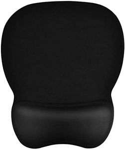 EooCoo Tapis de Souris Ergonomique avec Coussin en Gel, Base en Silicone Antidérapante,4mm - Noir