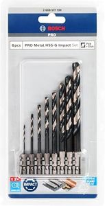 Bosch Accessories Professional 8tlg. Impact Control HSS Spiralbohrer Set (für Metall, Zubehör Schlagbohrmaschine)