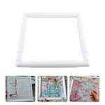 Embroidery Clip Frame, Plastic Square Frame Embroidery Hoop for Embroidery Quilting Needlepoint Cross Stitch Silk-Painting(27.9×27.9cm)