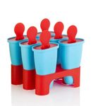 REDSKY Plastic Reusable Ice Cream/Kulfi Mould, Kulfi Maker for Children and Adults, Homemade Candy Mould, Popsicle Moulds and Ice Candy Maker (Set of 6) (Red)