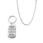 Yellow Chimes 'Love Made Us Forever Together' Touching Love Message To Husband Stainless Steel Keychain Pendant with Chain for Men (Silver)