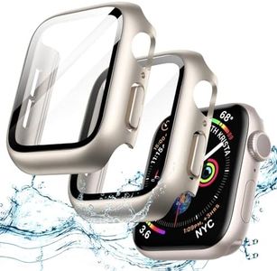 JETech Coque Étanche avec Protection D'écran pour Apple Watch SE (2022/2020) / Series 6 5 4 40mm, Film en Verre Trempé Intégré, Étui Housse de Protecteur Complète, Lot de 2 (Lumière Stellaire)