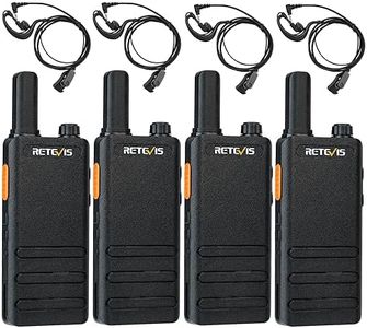 Retevis RT622P Talkie Walkie Mini, 15mm Ultra-Mince, 1620mAh Rechargeable Talkies Walkies Batterie USB-C, VOX, Talkie Walkie Professionnel de Restaurant Portable avec Oreillettes (4 Pcs, Noir)