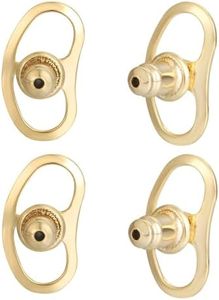 Earring Backs for Droopy Ears, JIACHARMED Locking Bullet Earring Backs Replacements for Studs Large Earring Backings 4pcs Tight Earring Lifter Backers for Heavy Earrings, Gold