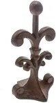 Fleur De Lis Cast Iron Door Stop | Decorative Door Stopper Wedge | with Padded Anti-Scratch Felt Bottom | Antique Vintage Design | Solid and Heavy Duty| 4x3.5x7.75" | Brown by Comfify