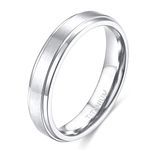 TIGRADE 4mm 6mm 8mm 10mm Black Titanium Rings Wedding Band Matte Comfort Fit for Men Women Silver