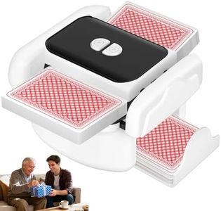 Automatic Card Shuffler for 1-2 Decks, One-Click Shuffling and Manual Mode, Portable Rechargeable (2600mAh) – Compatible with Poker, UNO, Bridge, Spades, Card Games for Adults & Family