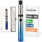 Innokin Endura T18II, E Cigarette Vape Pen Starter Kit 1300mAh, Variable Wattage, E-Cig Top-Refill 2ml Tank with Airflow Control Vaping, Uses Prism Coil, Magnetic Dust-Proof-Cap, No Nicotine - Blue