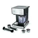 Mr. Coffee Café Barista 3-in-1 Latte, Espresso, and Cappuccino Maker Coffee Machine with 15-Bar Pump and Frother Stainless Steel with Black Accents