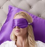 Jasmine Silk 100% Pure Silk Filled Eye Mask/Sleeping Mask Sleep Mask with Ajustable Comfortable Strap (Lavender)