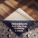 DIY Doctor Rug Gripper (3 Pack) – 160x60cm Non-Slip Matting Roll – Anti Slip Rug Underlay for Hardwood, Tile & Laminate – Rug Grip Stopper & Non-Slip Mat for Floors