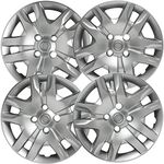 OxGord Hubcaps Replaces 2010-2012 Nissan Sentra (Set of 4) Bolt-on 4 Lug Silver Wheel Covers - Car Accessories for 16 inch Wheels, Auto Tire Replacement Exterior Rim Hub-Cap