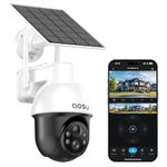 AOSU Solar Security Camera Wireless Outdoor, 3K/5MP WiFi Camera Surveillance Exterieur for Home Security, Panoramic PTZ, Auto Tracking, Human/Vehicle Detection, Night Vision, Spotlights, 2-Way Talk