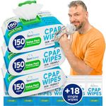 CPAP Mask Wipes | 3 Jumbo Packs CPAP Supplies | 450 Count +18 Travel Wipes | Extra Large Cleaning Wipes for Full Face Masks & Pillows | Unscented Cleaner for CPAP Machine & Accessories by Duracleanse