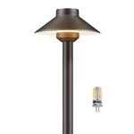 Gardenreet Landscape Path Lights Brass, 12V Low Voltage Pathway Lights Wired, Outdoor Garden Lights LED Waterproof, Hat Top Bronze for Yard Walkway Driveway with 3W 270LM 2700K G4 Bulb