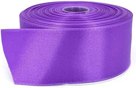 Stuffvisor Satin Purple Ribbon - 2 inches x 50 Yards, Double Face Solid Color Ribbon Roll, 100% Polyester Ribbon for Gift Wrapping, Crafts, Hair and Multiple Decorations