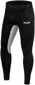 TCA Boys' SuperThermal Compression Base Layer Football Running Leggings Tights - Black/Cool Grey, 8-10 Years