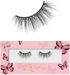 Lilly Lashes Butterfl'eyes Faux Mink Lashes, Half Lashes Natural Look & Feel, False Eyelashes, Reusable Eyelashes 20x, No Trimming + Easy to Apply, Round Style, Lash Glue not Included, 13mm (Flirty)