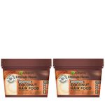 Garnier Hair Food 3-in-1 Hair Treatment Mask, Smooths and Nourishes, For Frizzy & Curly Hair, No Silicones, Vegan Formula, Coconut Oil, Ultimate Blends, 400ml (Pack of 2)