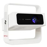 E Gate Atom 4X Air, Fully Automatic, True 200 ANSI Projector with 1080P & 4K Support | Auto Focus+Auto Keystone+Obstacle Avoid | Android 12 Netflix, Prime, Live TV | WiFi-BT-HDMI ARC, Native EGATE