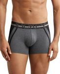 Jockey US21 Men's Super Combed Cotton Elastane Stretch Solid Trunk with Ultrasoft Waistband_Charcoal Melange_M