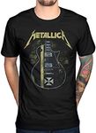 AWDIP Men's Official Metallica James Hetfield Iron Cross T-Shirt Heavy Metal Thrash Band Black