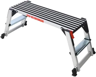 Aluminum Work Platform Bench, Heavy Duty 330 Lbs Foldable Step Ladder Work Bench, Folding Non-Slip Step Ladder, Portable Bench Step Ladders for Washing Vehicles, Home, Outdoor, Garage, Garden, Rv