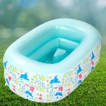 ToyMagic AquaBub Dolphin Rectangular Inflatable Bathtub|Swimming Pool with Leg Support|Soft Material Portable Bath Tub|Travel Bathing Tub|Outdoor Toy for Kids 6-24 Months|Birthday Gift