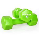 Fitrxx Vinyl Dumbbells 1 kg, 2 kg, 3 kg, 4 kg, 5 kg | Men and Women | Non-Slippery Dumbbell for Home and Gym | Full Body Workout | (Set of 2)