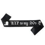 30th Birthday Decorations Women Men - Rip To My 20s Sash, Death to My 20s Birthday Decorations, Goth 30th Birthday Party Supplies for Him and Her, Black Satin Sash 65 x 3.7 Inch