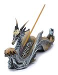 Puckator Shimmering Dragon Incense Holder - Zen Meditation Gifts - Incense Holders For Sticks - Spiritual Gifts - Incense Burner - Dragon Gifts For Men And Women - Fantasy Ashcatcher - Resin