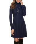 Gyabnw Ladies Knitted Dress Winter Jumper Dresses Crewneck Tunic Sweater Cabke Knit Pullover