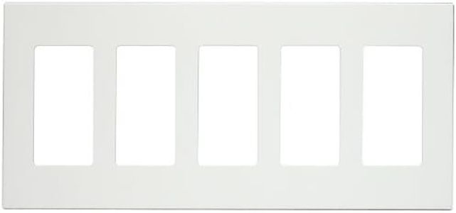 Leviton 80321-SW 5-Gang Decora Plus Screwless Snap-On Wallplate, White