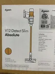 Dyson V12 Detect Slim Absolute Cordless Vacuum Cleaner - Yellow, HEPA Filter, Up to 60 Min Runtime, LCD Screen Displays, 2-Year Warranty, with MTC Microfiber Cloth