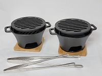 HAWOK- Cast Iron Smores Grill Mini Hibachi Grill Mini Portable Hibachi Stove Set of 2