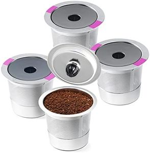 4 Pack Stianless Steel Reusable K Cup Coffee Pods Compatible for K eurig 1.0 & 2.0 Coffee Maker Refillable K-eurig Coffee Filter