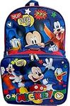 Ruz Mickey Mouse 16" Backpack With Detachable Lunch Box Blue-Red, Red-blue, Large