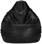 RestLounge Leatherette Empty Bean Bag Cover, Without Beans Filler/Beans with Easy Carry Handle (XL-Height:38",Base:23", Black)