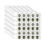 10 Sheets Coin Collection Pages, Coins Pocket Page with 300 Pockets, Coin Binder Inserts Sleeves with Standard 9 Hole for Coin Album. Storage Holder for Currency, Stamp and Other Supplies (30-Pocket)